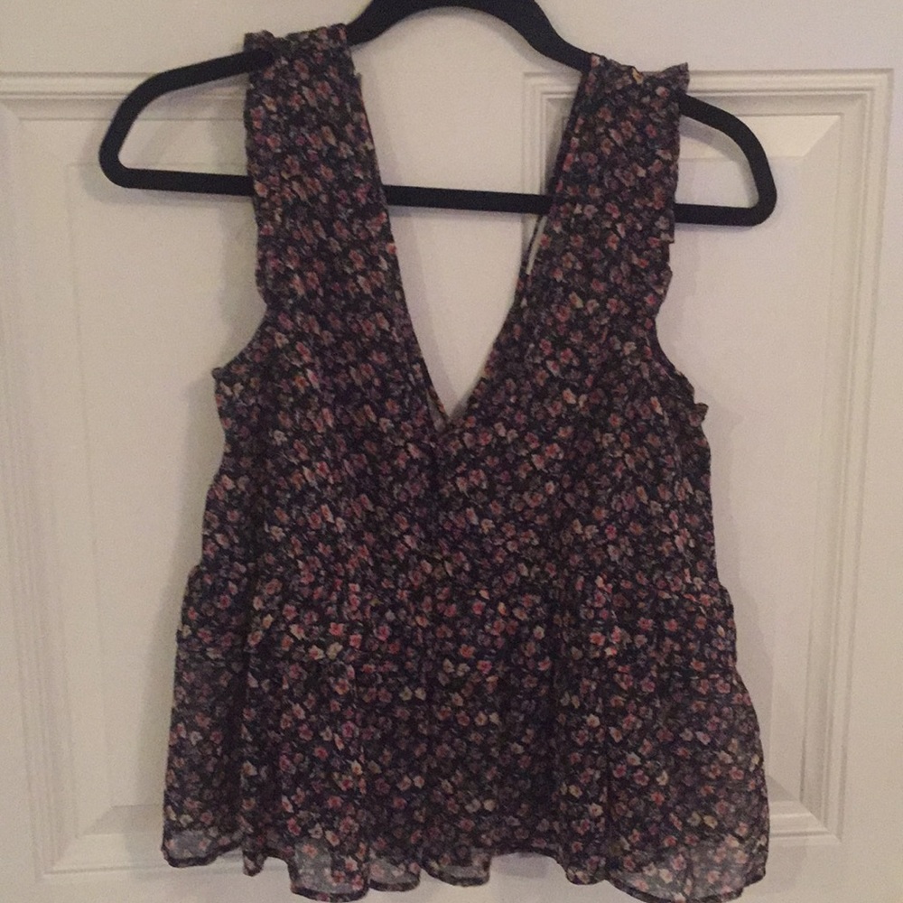 AE flouncy floral print ruffle tank
